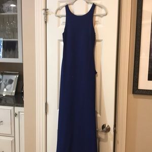 Dress evening gown. Sapphire blue. Low back
